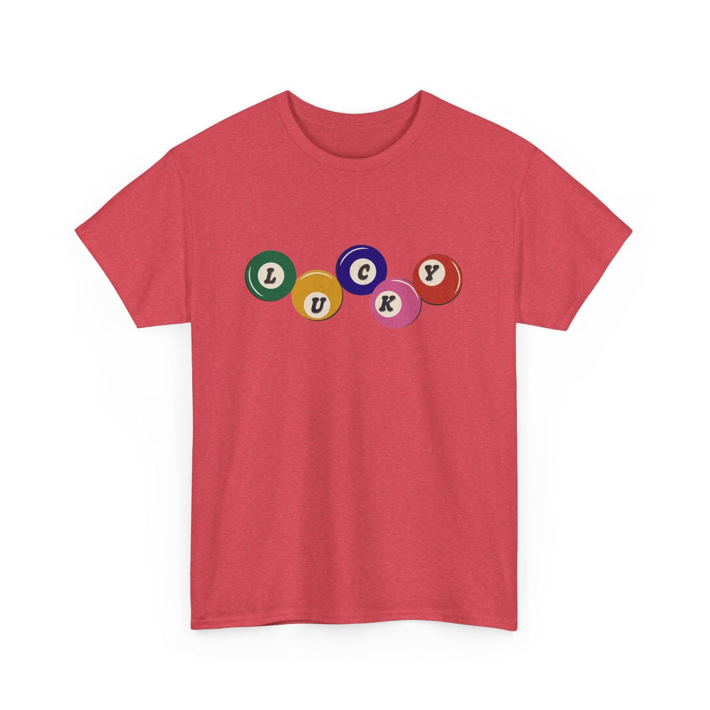 Lucky Pool Balls Retro Graphic T Shirt Men's Heavy Cotton Tee
