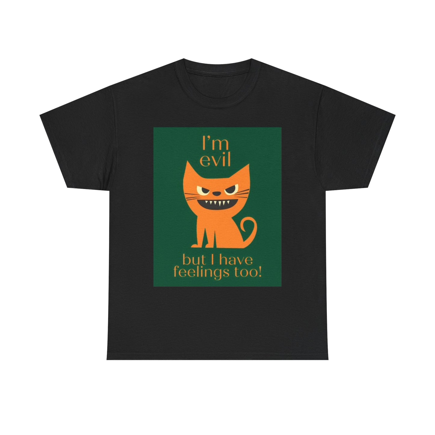 Evil Kitty Graphic T Shirt Funny Cats Unisex Heavy Cotton Tee