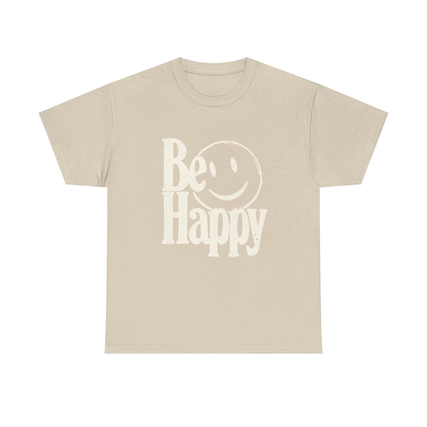 Be Happy Smiley Face Graphic T Shirt Unisex Cotton Tee - New Gift - Tee Retro