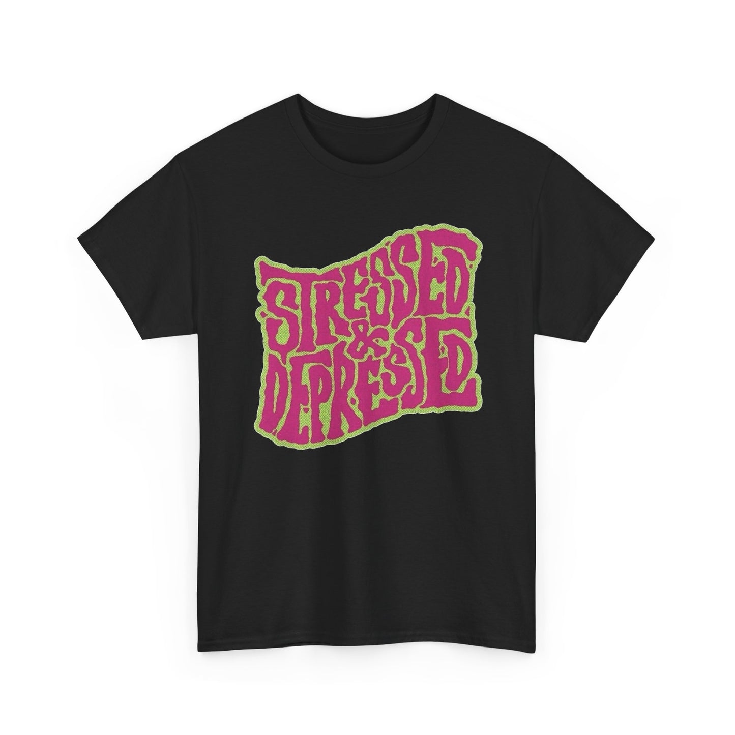 Stressed And Depressed Graphic T Shirt Unisex Heavy Cotton Tee