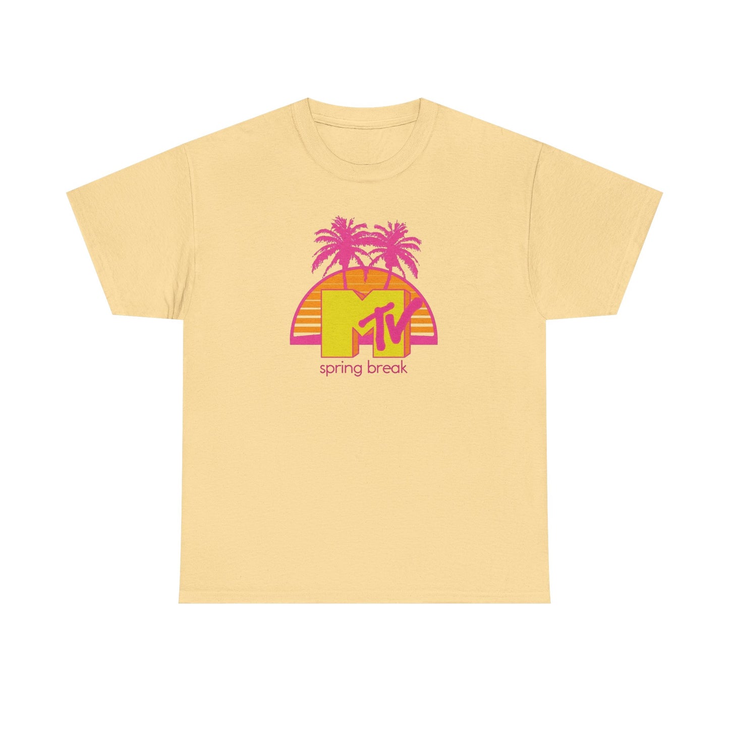 MTV Spring Break Vintage Tropical Graphic T-Shirt Unisex Heavy Cotton Tee