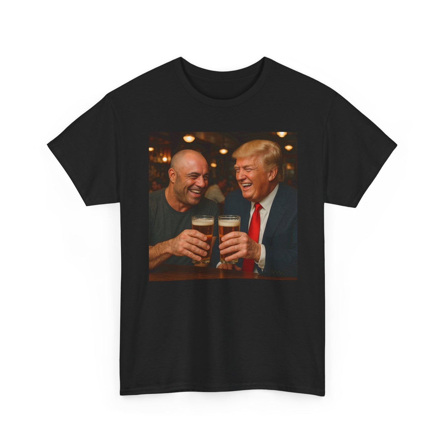 Rogan And Trump Funny Cheers Graphic T Shirt Jokes Unisex Heavy Cotton Tee
