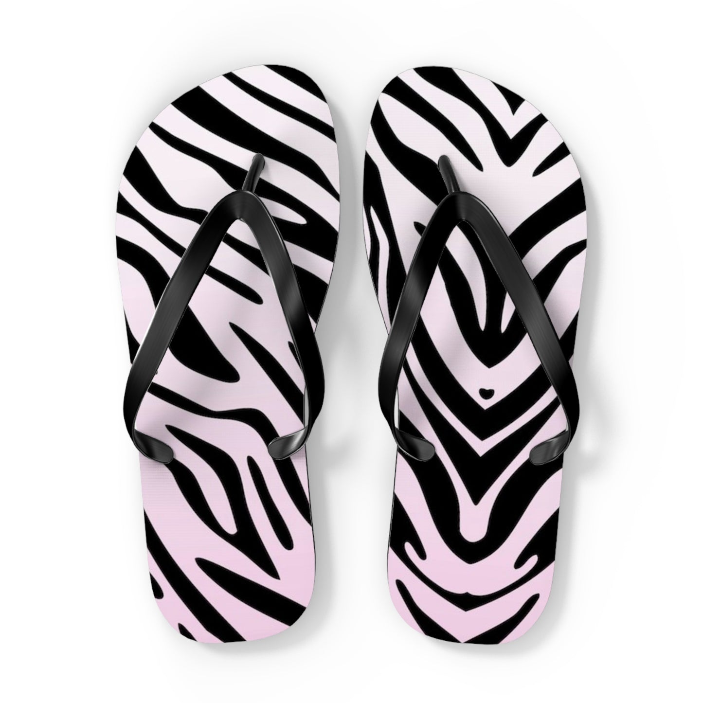 Zebra Print Beach Sandals, Slides for Summer, Flip Flops, Water Resistant