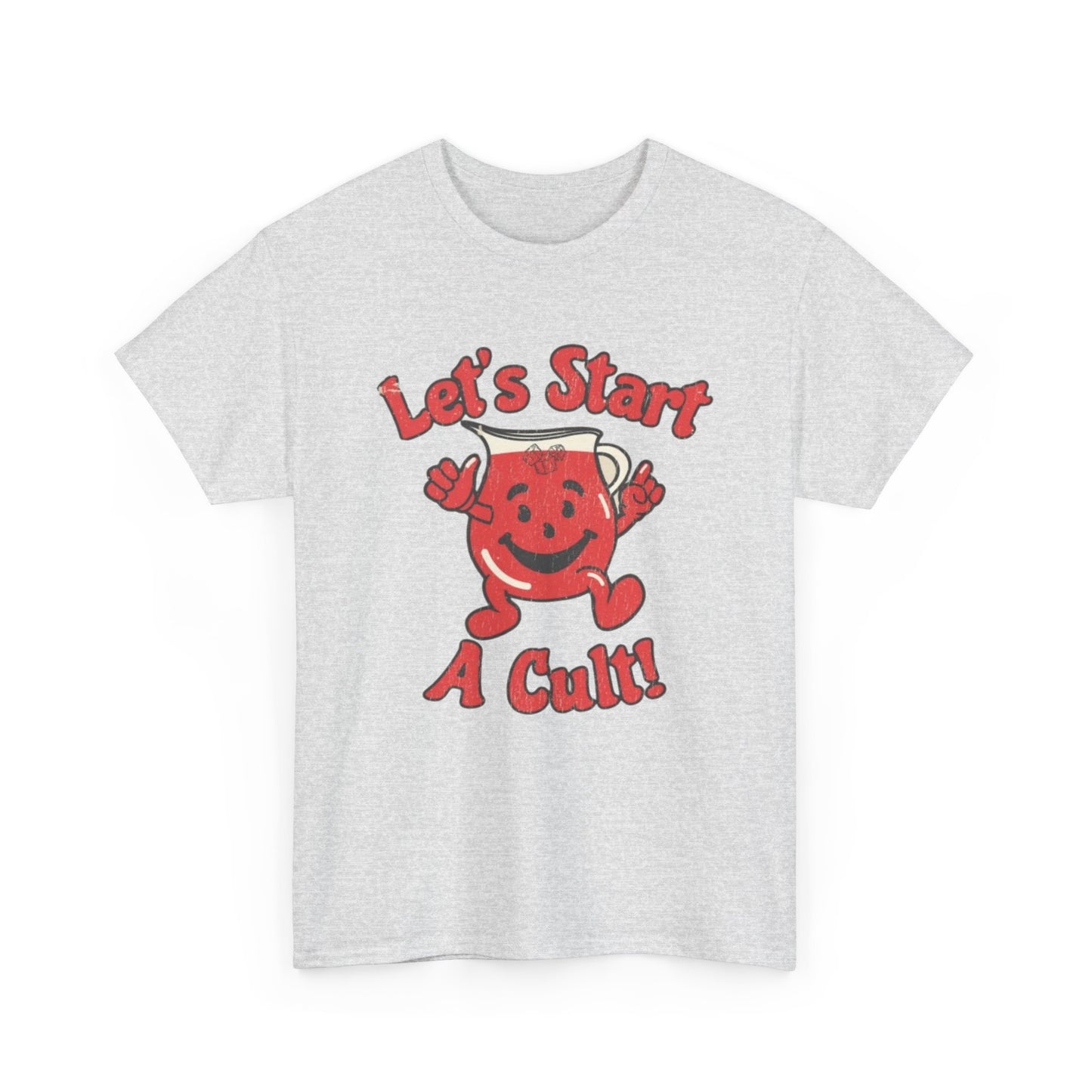 Let's Start A Cult Funny Graphic T-Shirt Unisex Heavy Cotton Tee Gift NEW