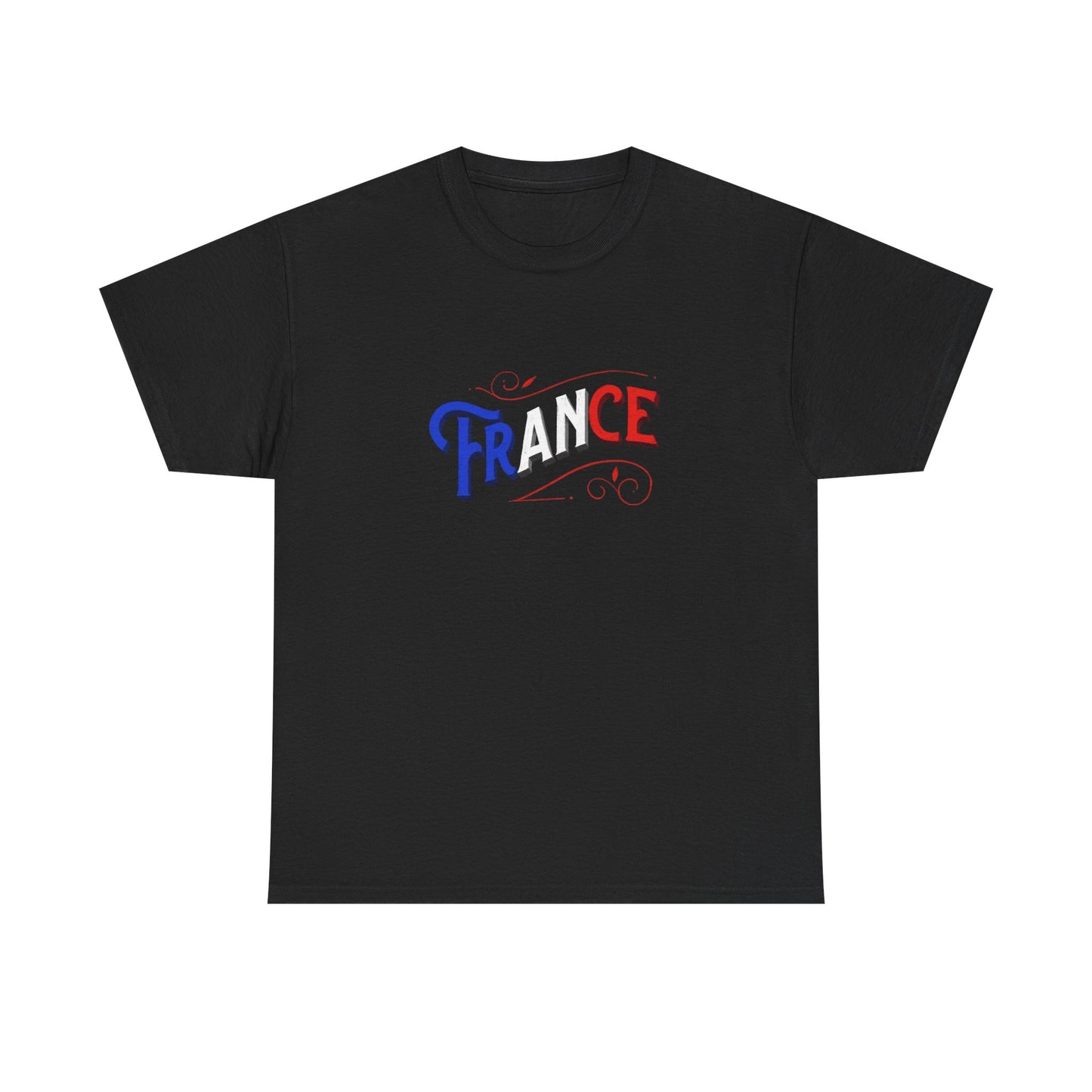 France Flag Graphic T Shirt NEW GIFT Unisex Heavy Cotton Tee