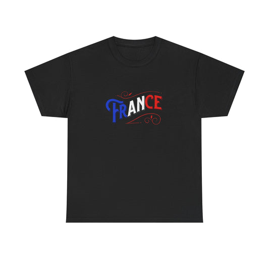 France Flag Graphic T Shirt NEW GIFT Unisex Heavy Cotton Tee