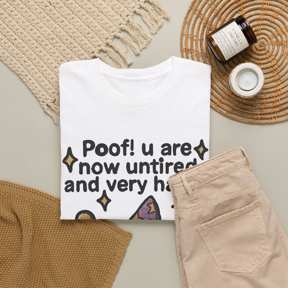 Poof! You Are Now Untired Frog Graphic T-Shirt Men's Graphic Tee Funny