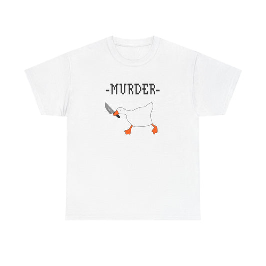 Duck Murder Comedy T Shirt Funny Gift Retro Vintage Unisex Heavy Cotton Tee