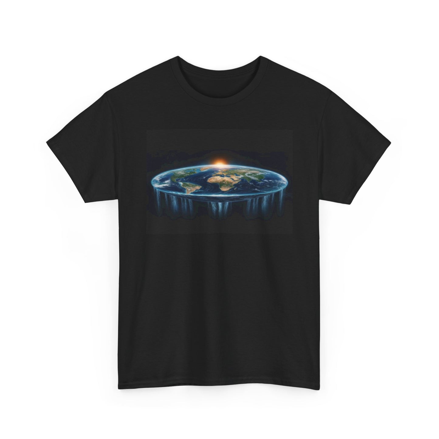 Flat Earth Graphic T Shirt Funny Unisex Heavy Cotton Tee