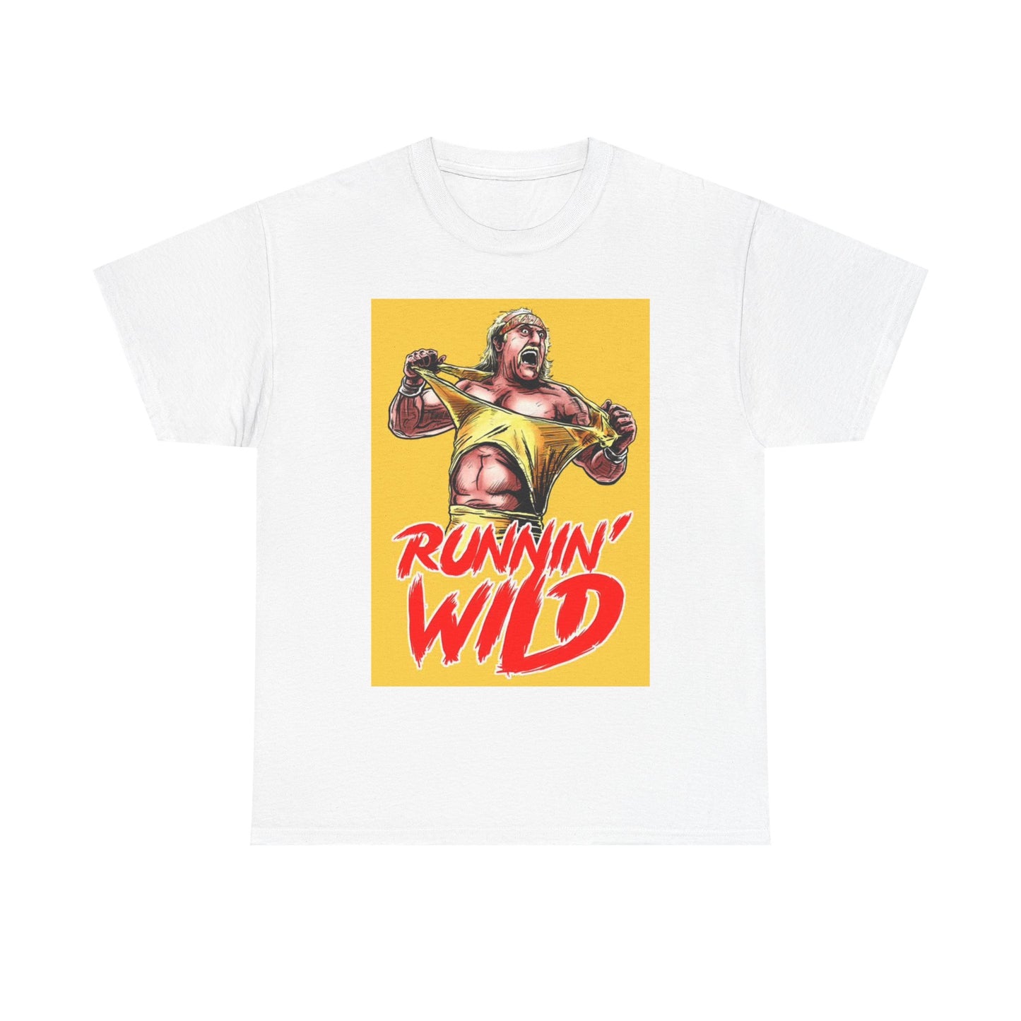 Hulk Tshirt Vintage Wrestling Runnin Wild Hogan Cartoon Graphic Heavy Cotton Tee