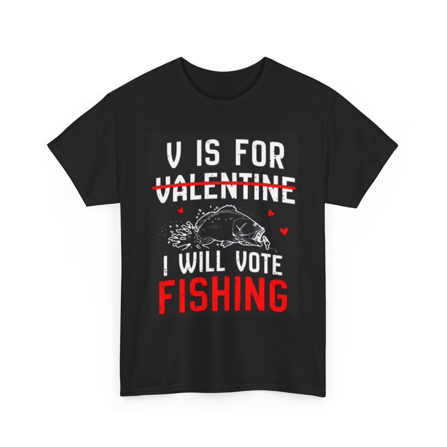 I Vote To Fish T Shirt Retro Funny Valentines Jokes Unisex Heavy Cotton Tee
