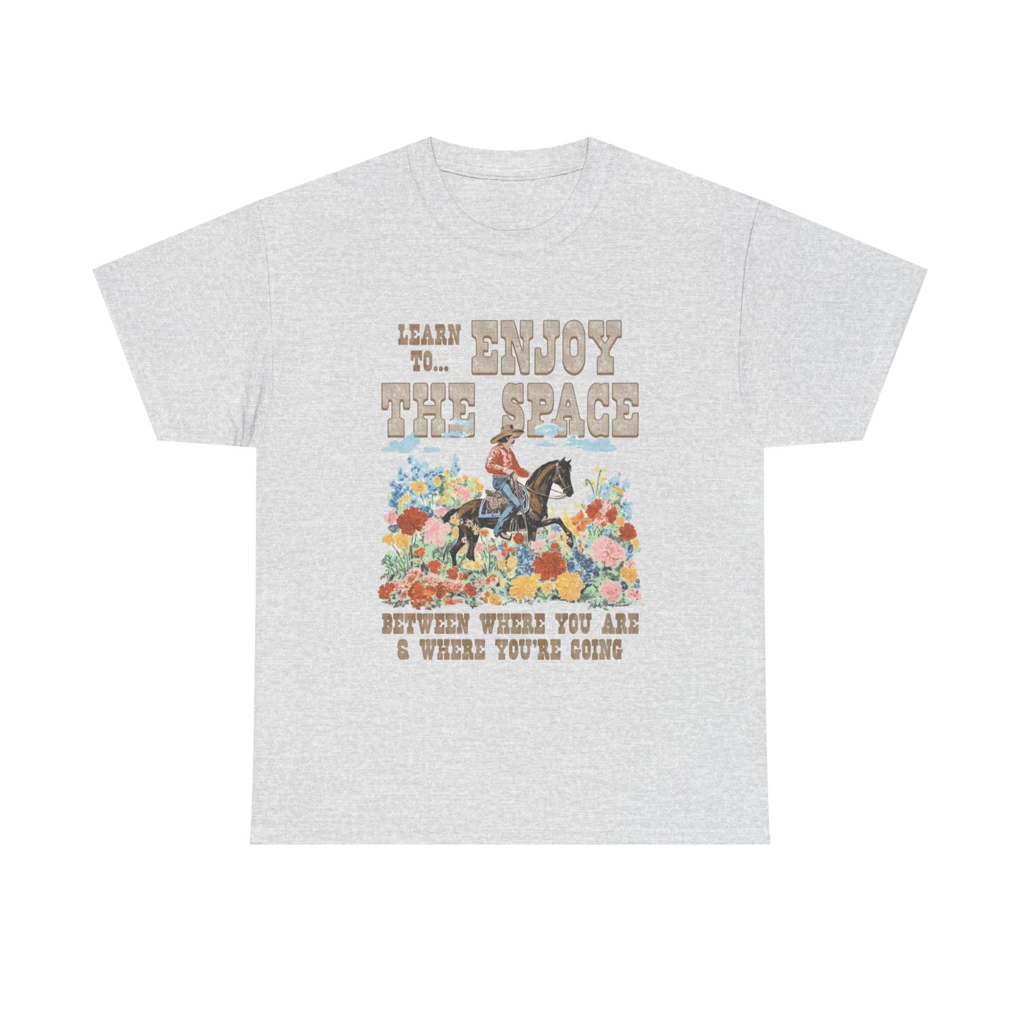 Enjoy The Space Mental Health Graphic T Shirt Regular Men's Heavy Cotton Tee