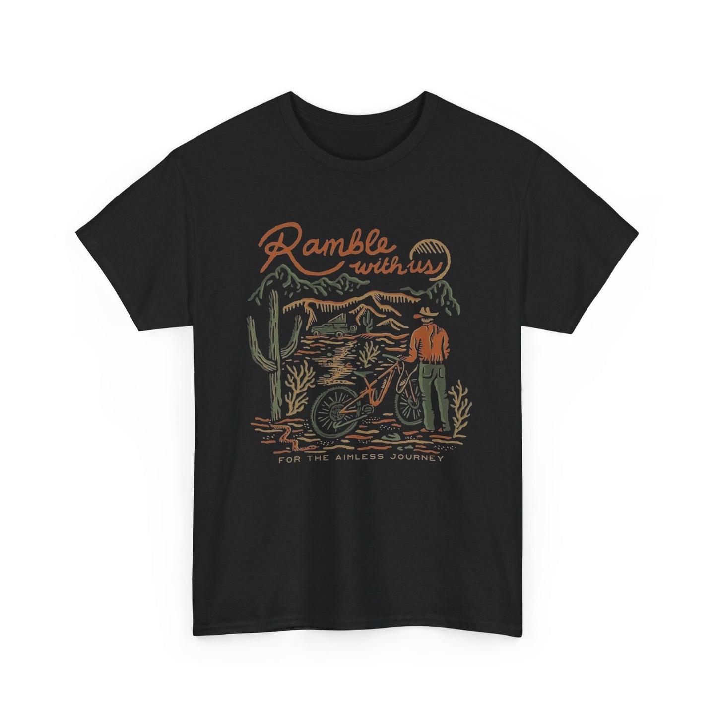 Ramble With Us Wilderness Western Graphic T Shirt Unisex Heavy Cotton Tee