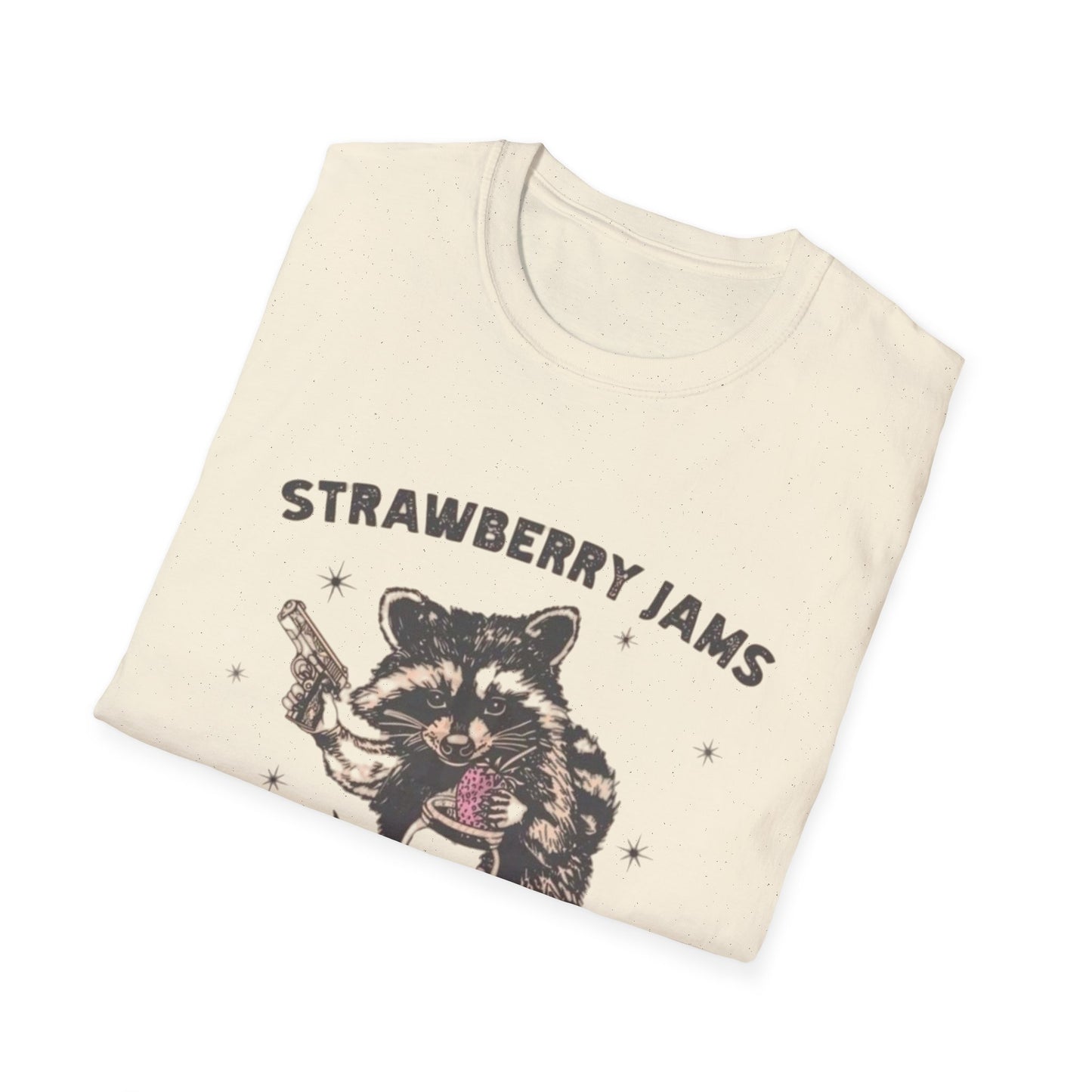 Strawberry Jams But My Glock Dont Graphic T Shirt Funny Joke Unisex Softstyle