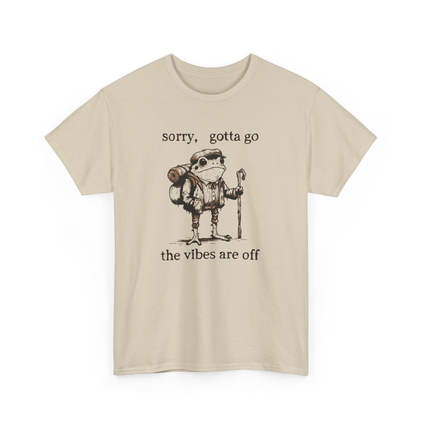 Funny Frog Vibes Graphic T Shirt Unisex Heavy Cotton Tee