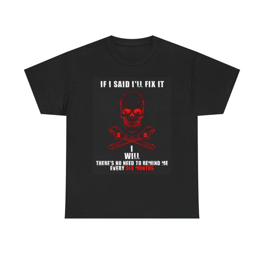 Funny Mechanic Graphic T Shirt Jokes Skull Tools Unisex Heavy Cotton Tee