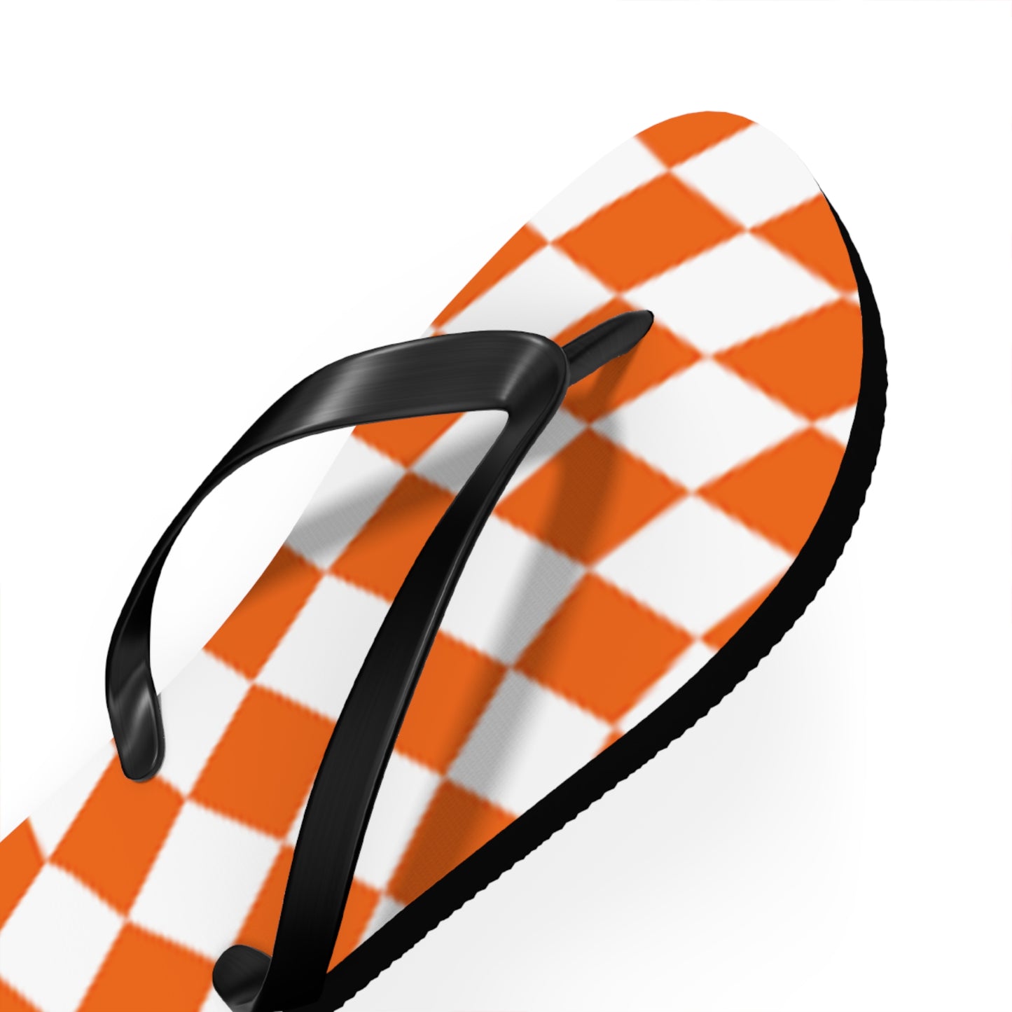 Orange Checkered Wavy Sandals, Beach Shoes, Vacation Flip Flops, Pool Slides