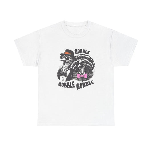 Thanksgiving Gobble Funny Turkey Graphic T Shirt NEW Unisex Heavy Cotton Tee