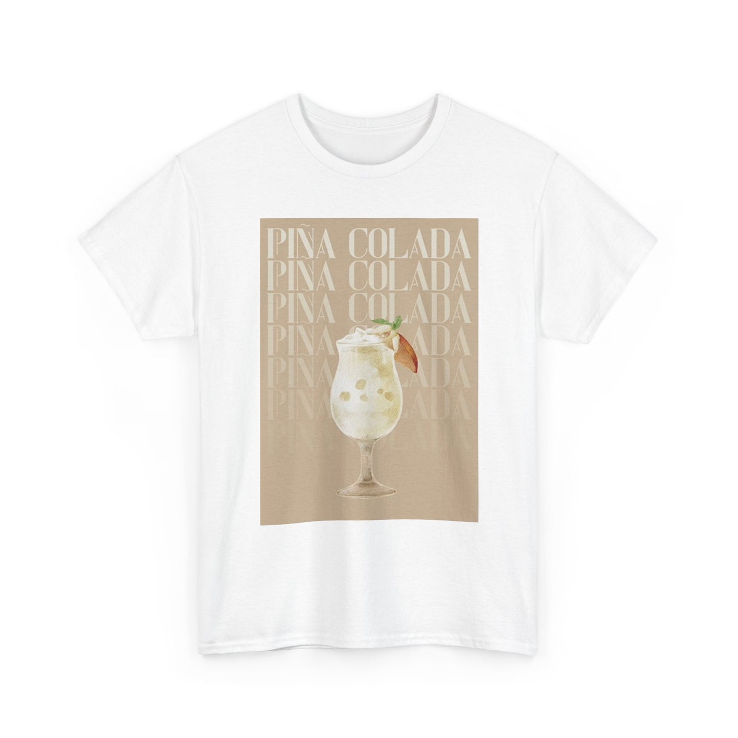 Pina Colada Graphic T Shirt Retro Bar Carribean Tropical Unisex Heavy Cotton Tee