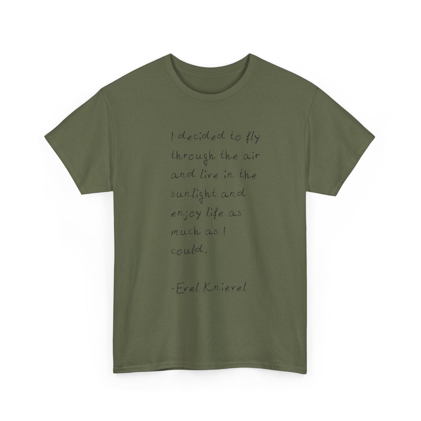 Evel Knievel Quotes Graphic T-Shirt Unisex Heavy Cotton Tee GIFT NEW
