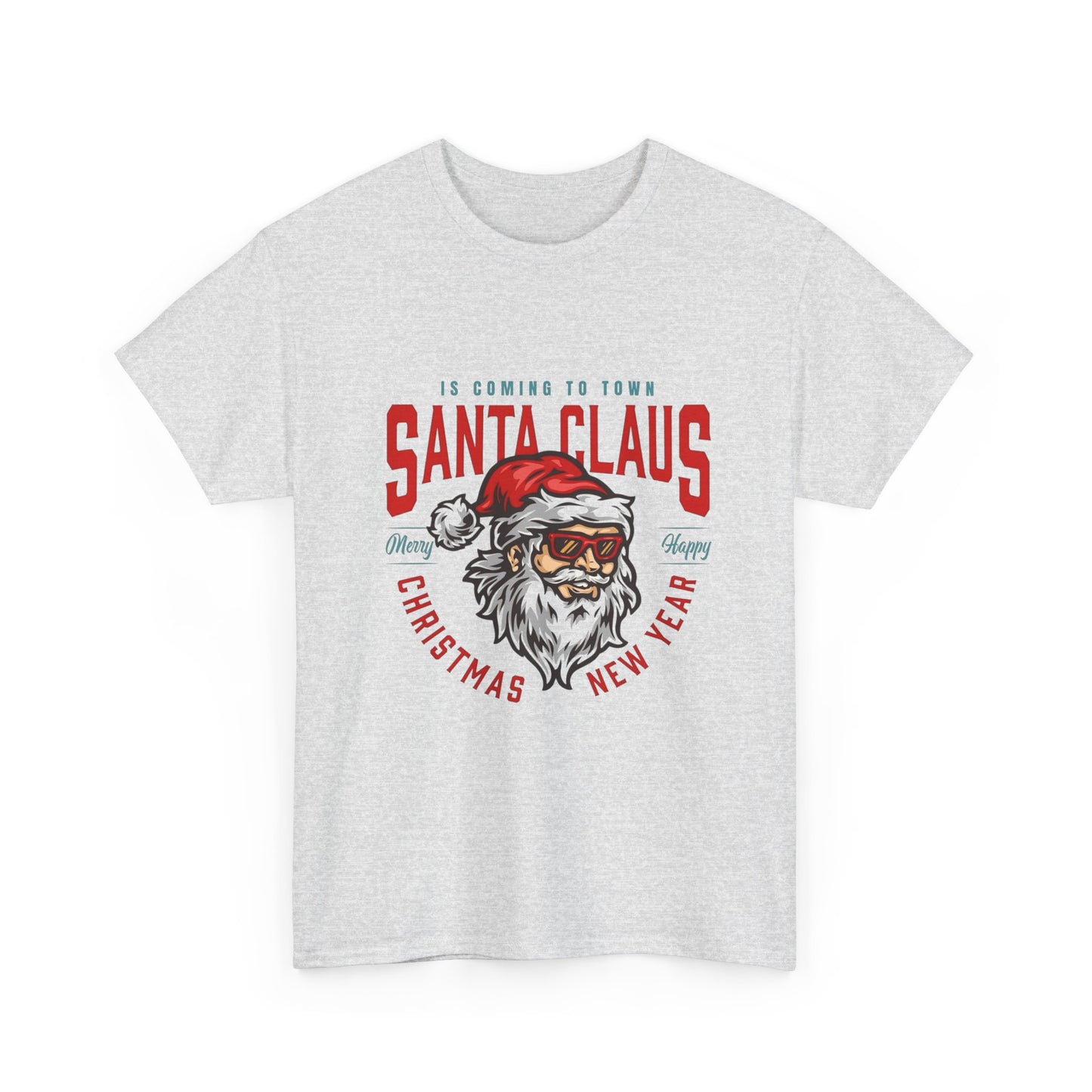 Santa Clause Merry Christmas Graphic T Shirt Unisex Heavy Cotton Tee
