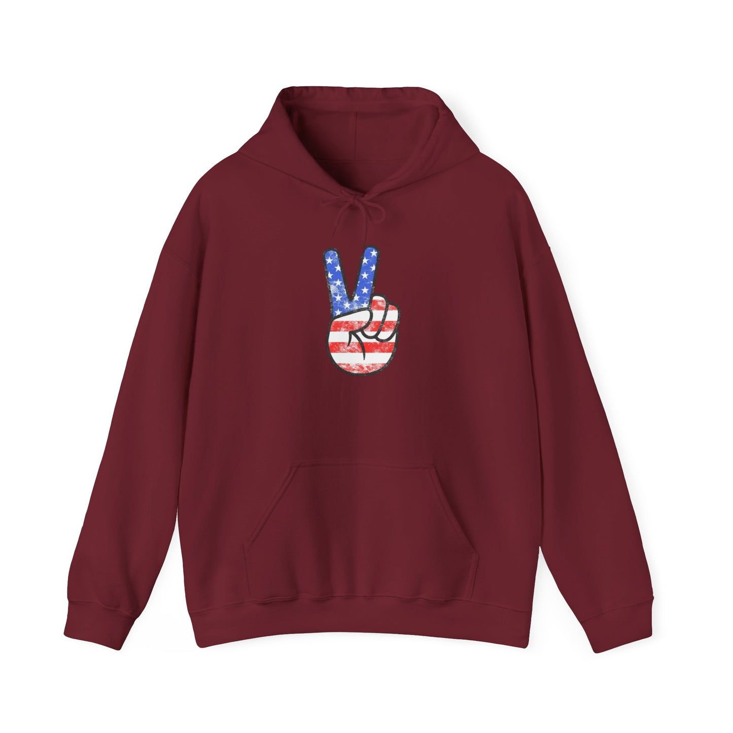 American Flag Peace Sign Retro Graphic Hoodie Heavy Blend™ NEW Sweatshirt