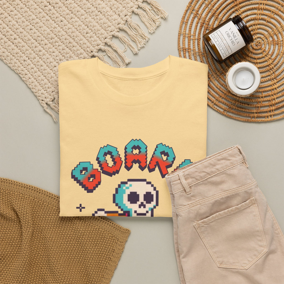 Board To The Bone Graphic T Shirt Skateboarding Men's Heavy Cotton Tee