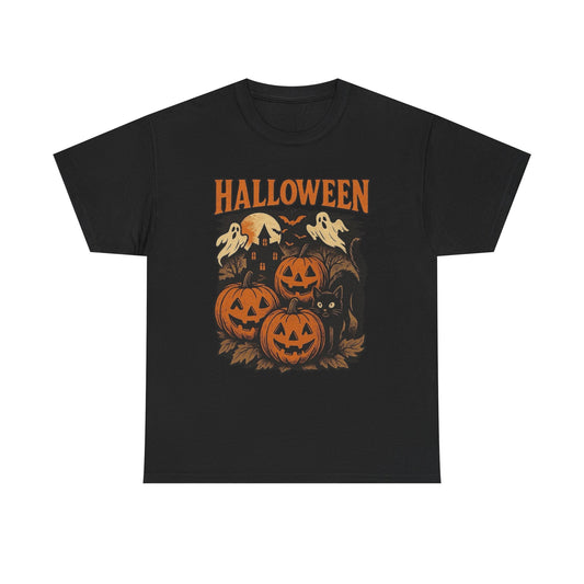 Halloween Pumpkins Graphic T Shirt NEW Unisex Heavy Cotton Tee