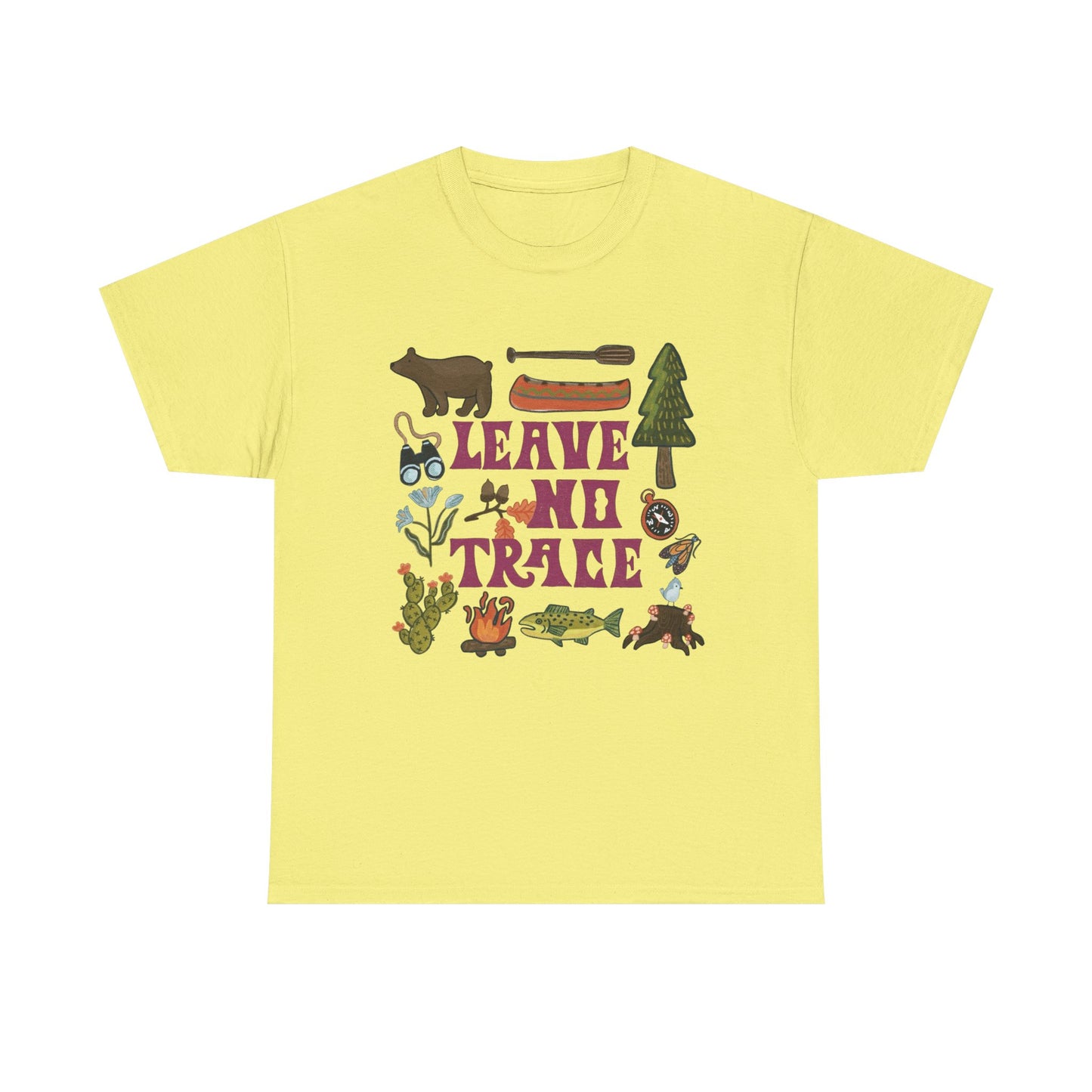Leave No Trace Camping Retro Graphic T Shirt NEW Adult Tee
