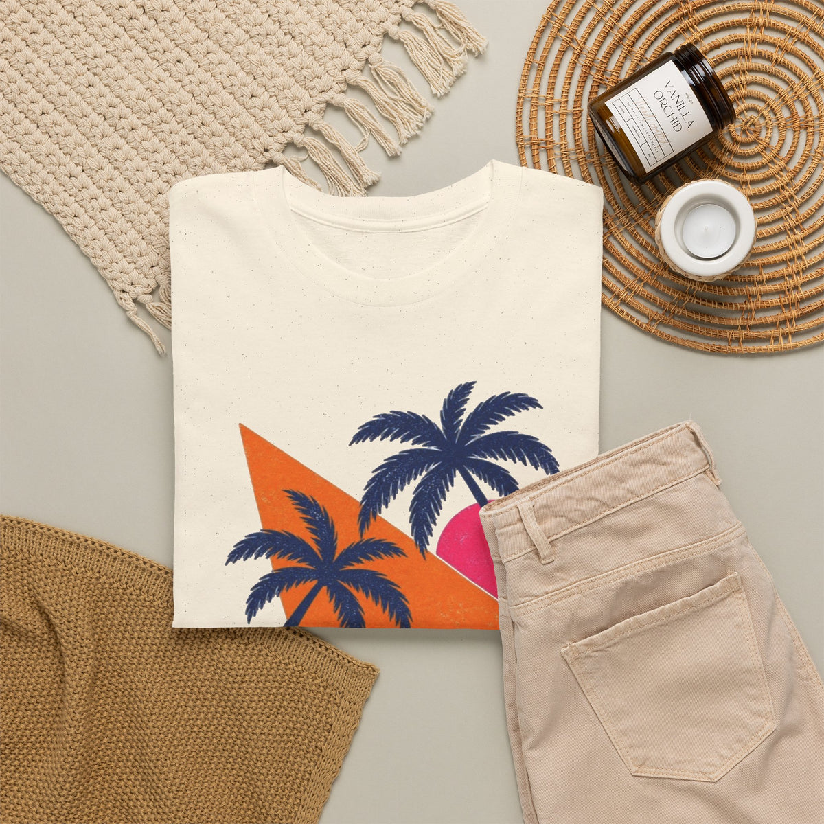 Aruba Caribbean Palm Tree Graphic T-Shirt Men's Graphic Tee