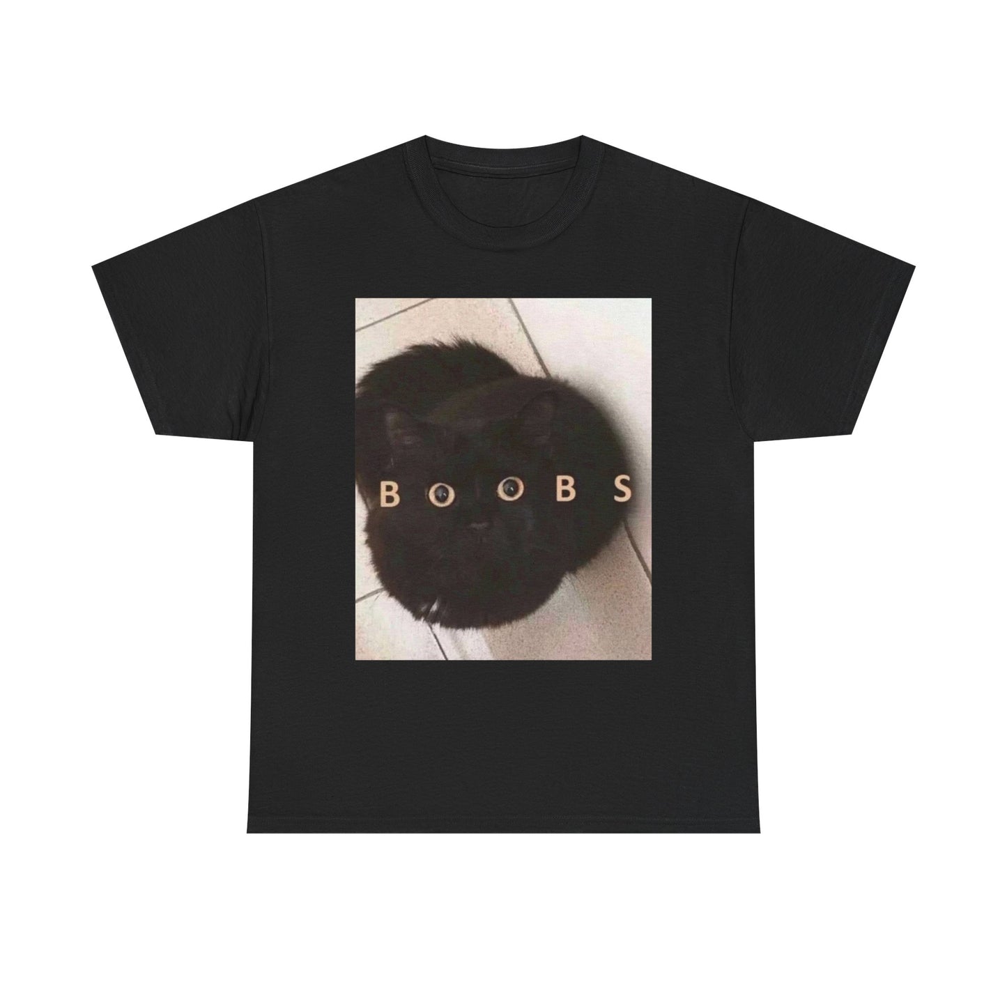 Boobs Funny Cat Graphic T Shirt Unisex Heavy Cotton Tee