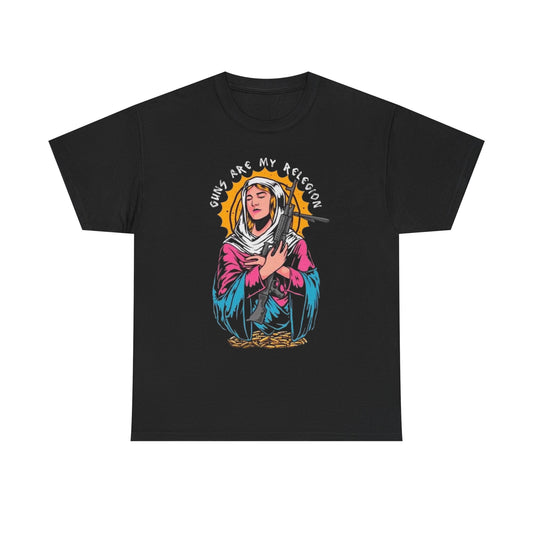 Guns Are My Religion Graphic T Shirt Unisex Heavy Cotton Tee