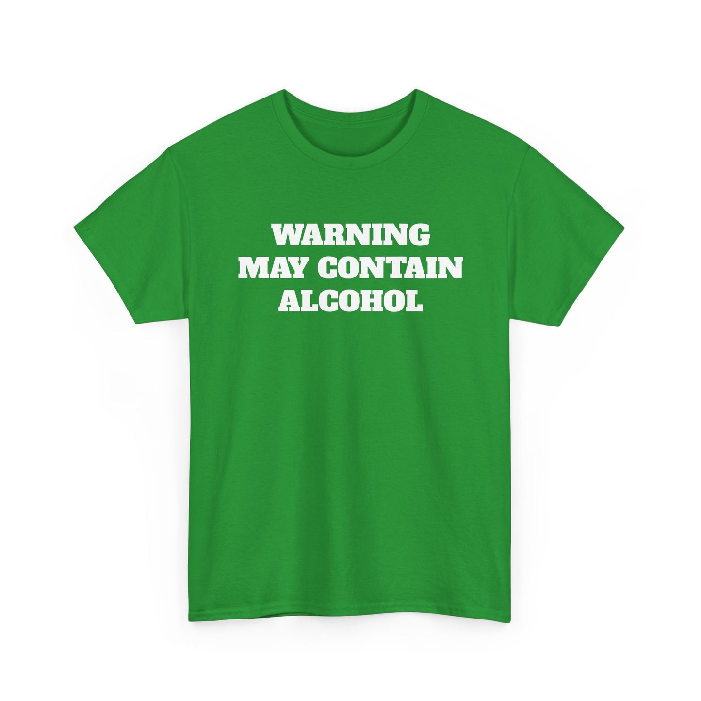 Funny May Contain Alcohol T-shirt comedy graphic party gift Unisex Heavy Cotton