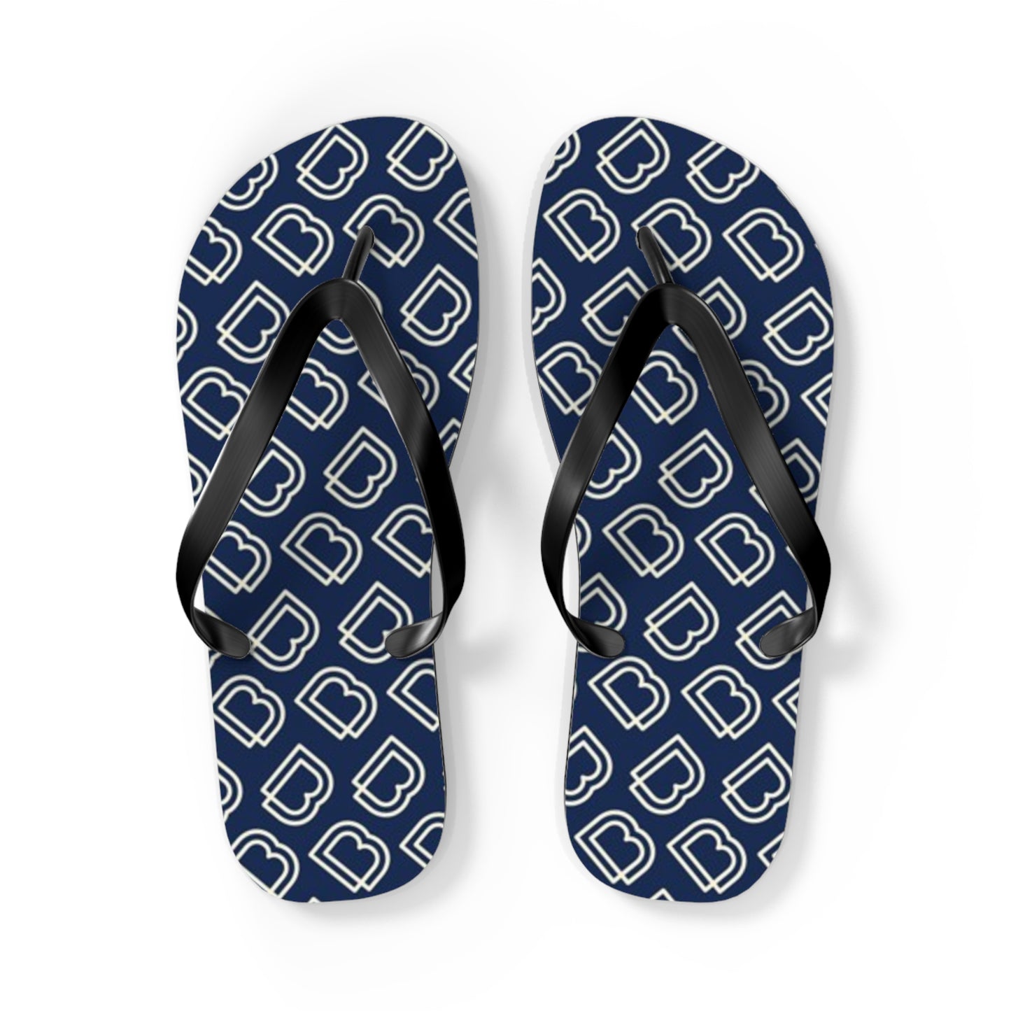 Blue Monogram Flip Flops, Sandals Slides, Summer Footwear, Brand New