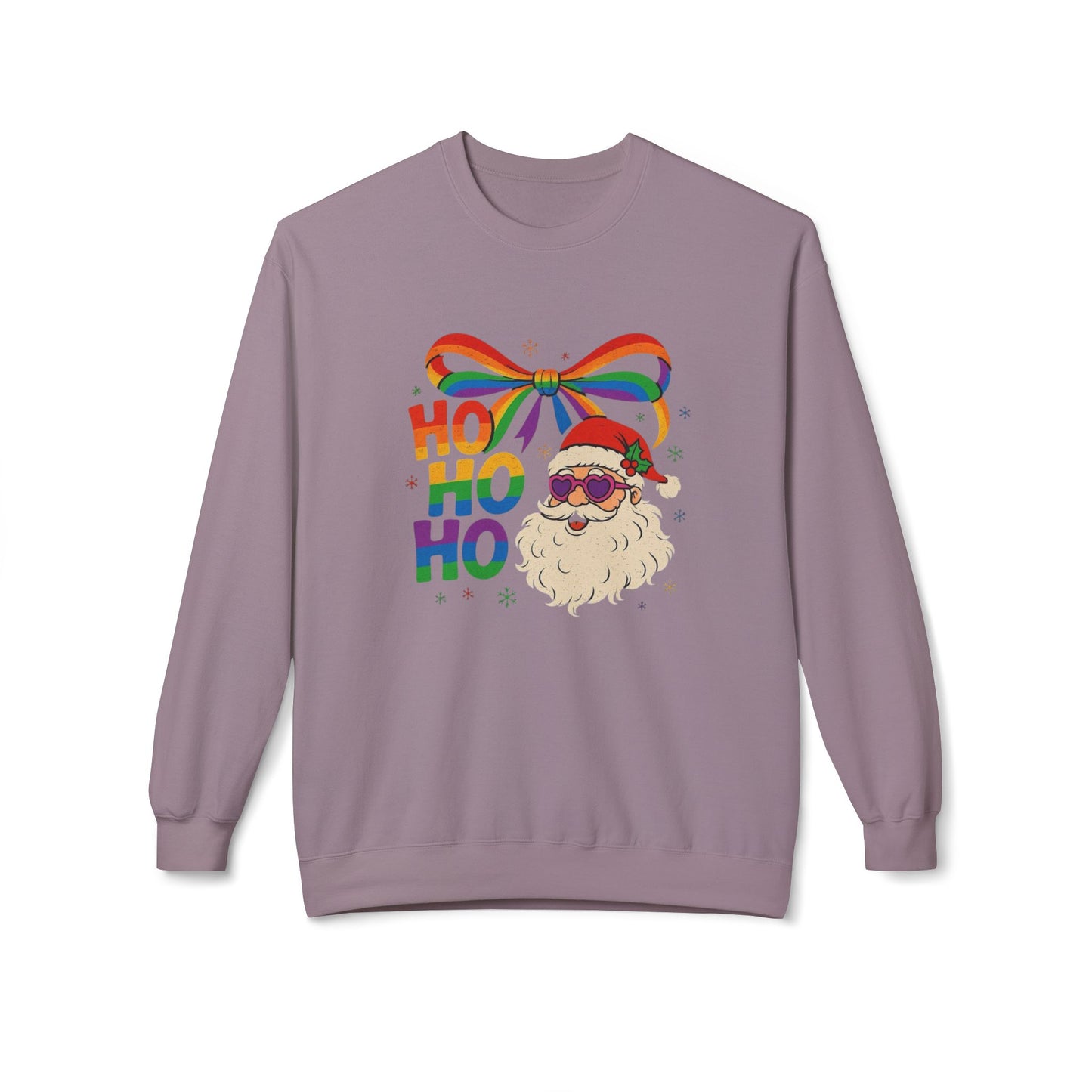 Rainbow Christmas Sweater NEW Unisex Fleece Crewneck Sweatshirt