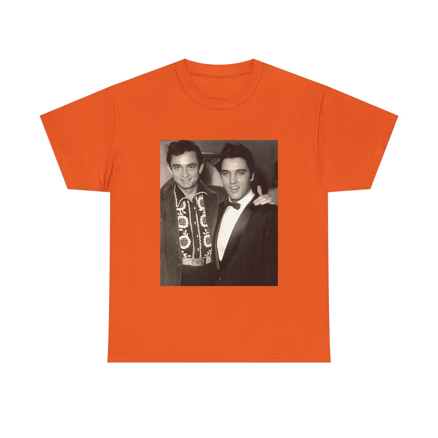 Elvis And Johnny cash shirt vintage graphic art black and white Heavy Cotton