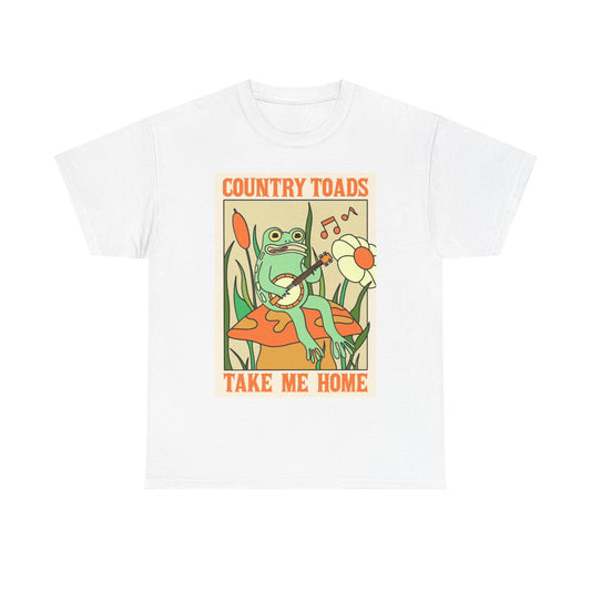 John Denver Tshirt Vintage Country Toads Funny Gift Retro Art Heavy Cotton Tee