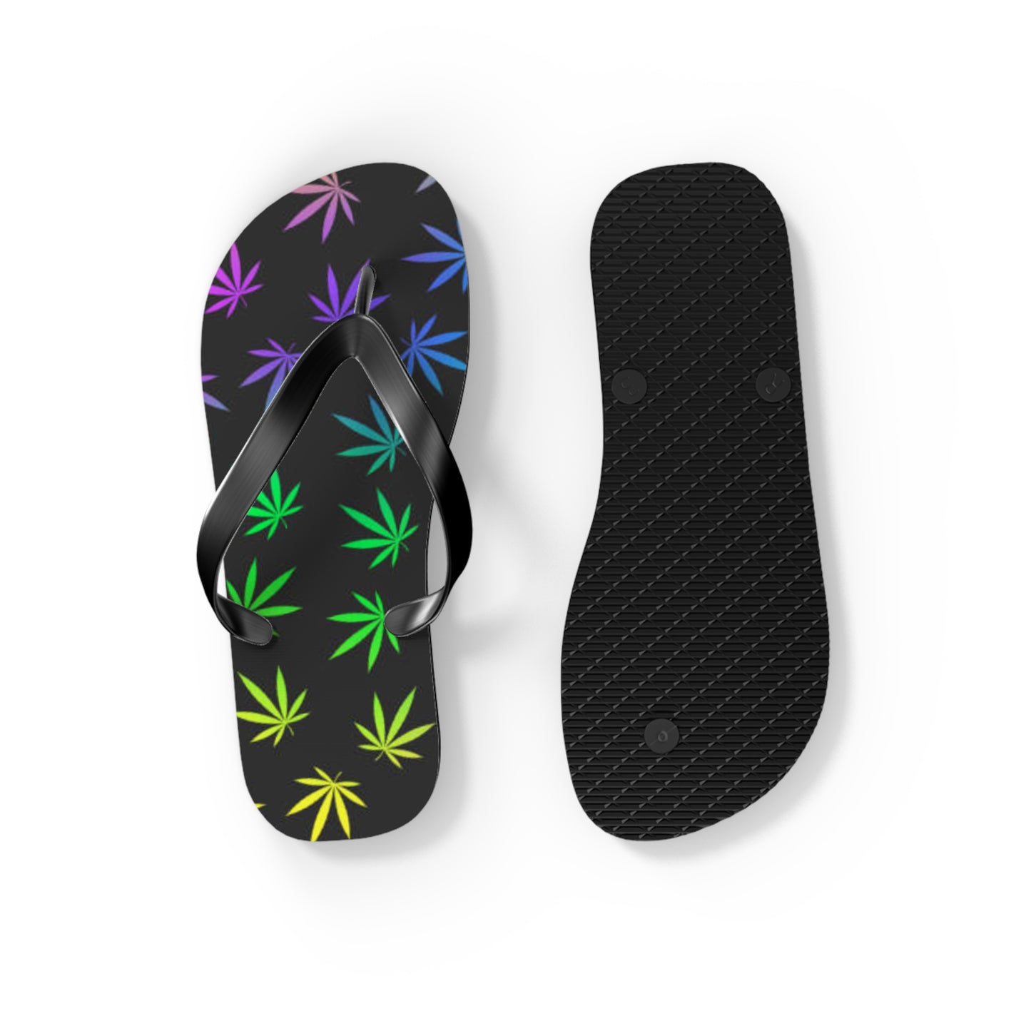 WAVES And SUN Co Sandals Pot Leaf - Flip Flops -Slides Summer Beach BRAND NEW