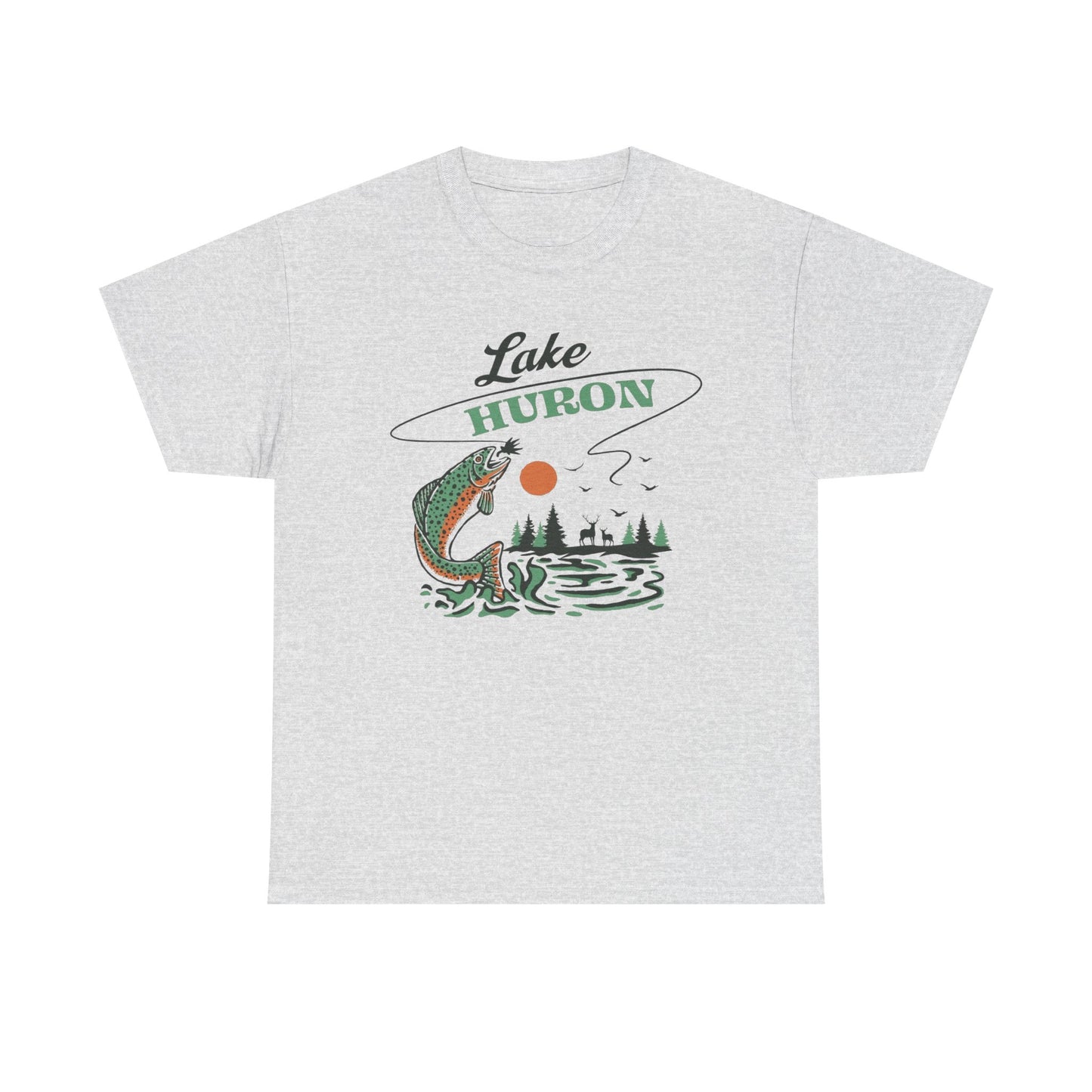 Lake Huron Graphic T Shirt Unisex Heavy Cotton Tee