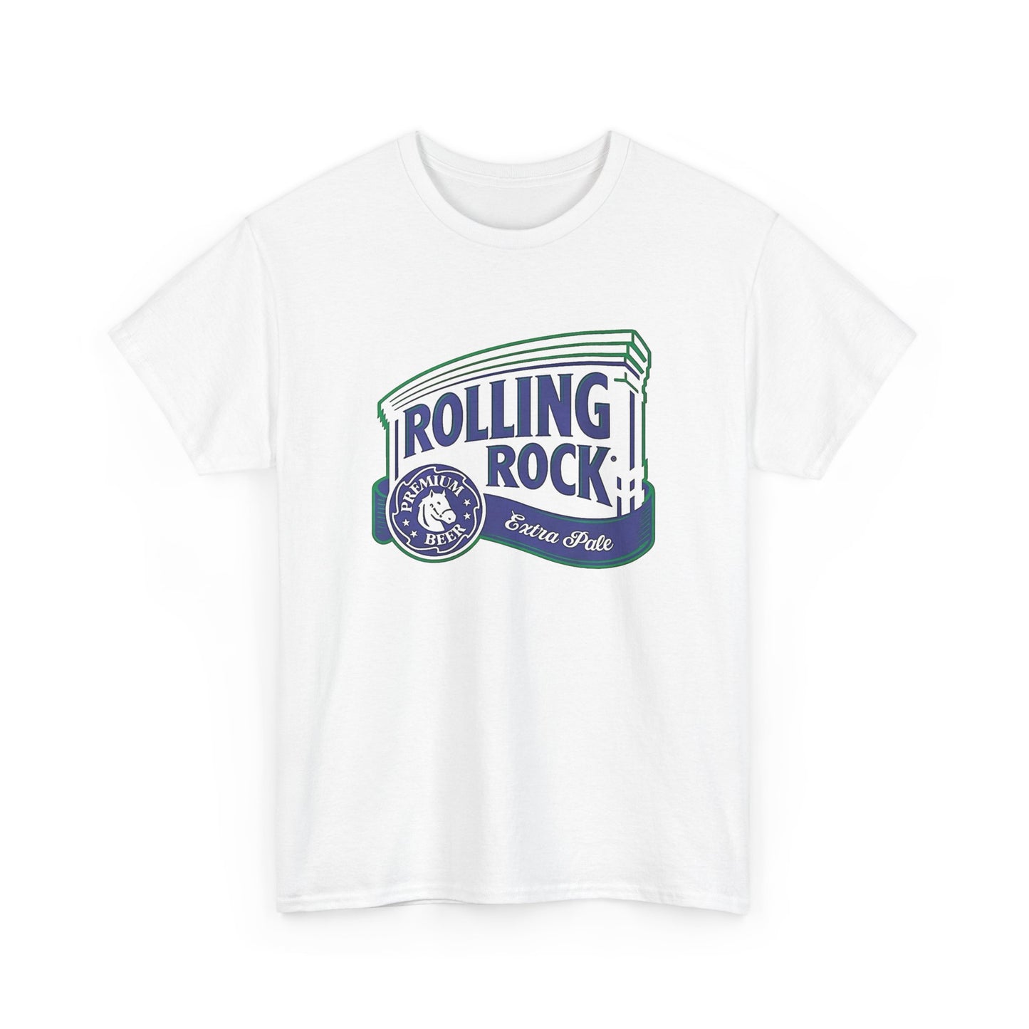Rolling Rock Beer Vintage Graphic T Shirt NEW Unisex Heavy Cotton Tee