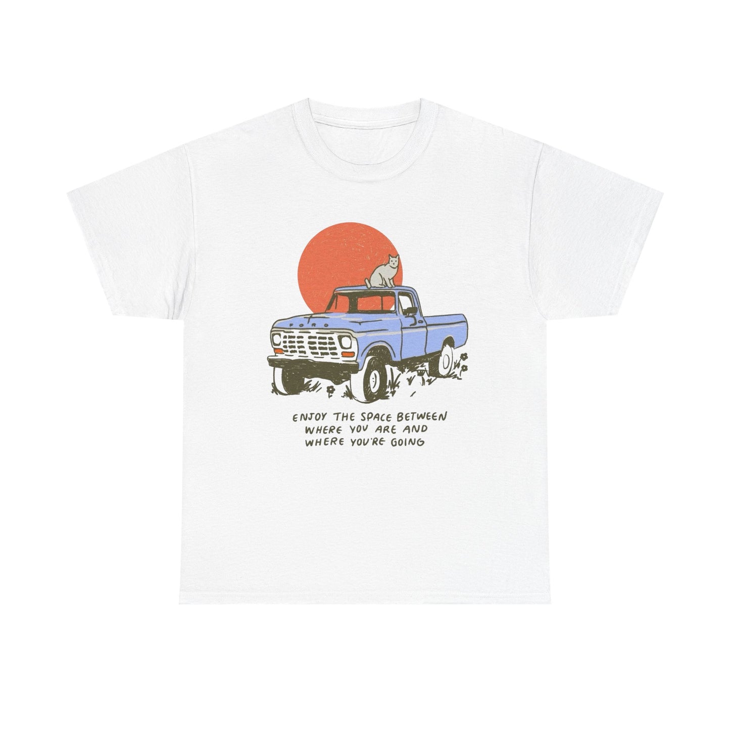 Enjoy The Space Between Graphic T Shirt Unisex Heavy Cotton Tee Gift Vintage