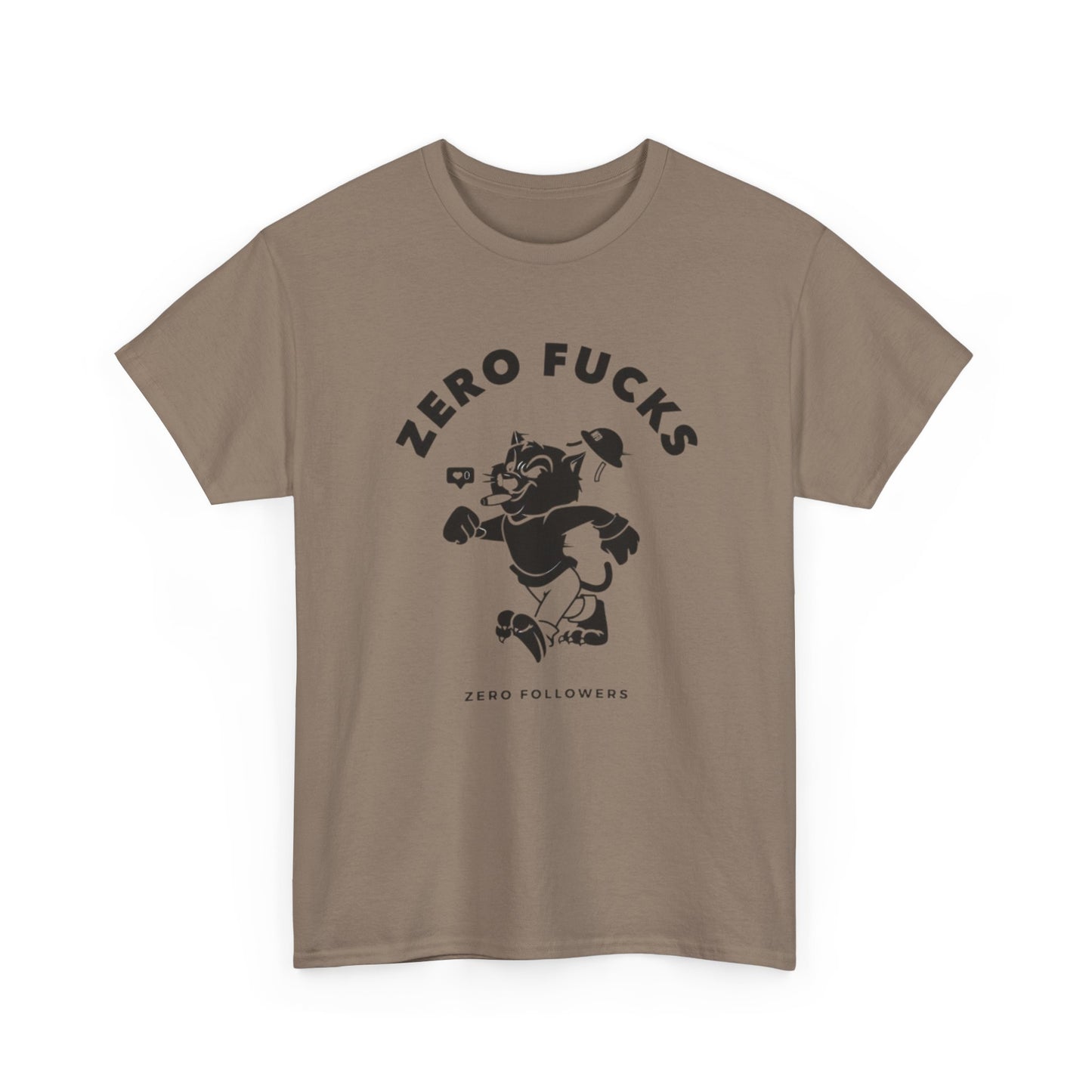 No Cares Zero Followers Graphic T Shirt Unisex Heavy Cotton Tee