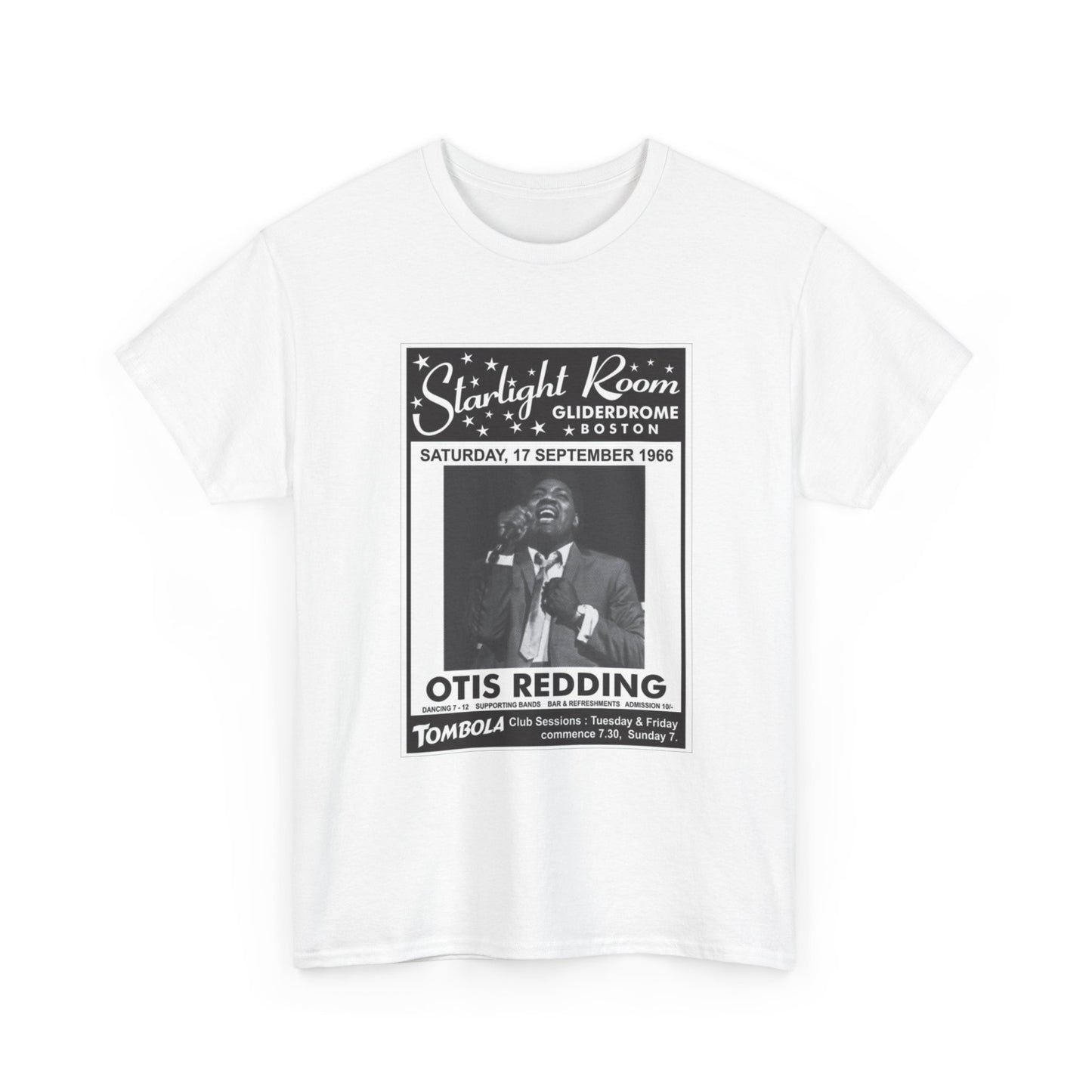 Otis Redding Tshirt The Starlight Room Boston Vintage Poster Unisex Heavy Cotton