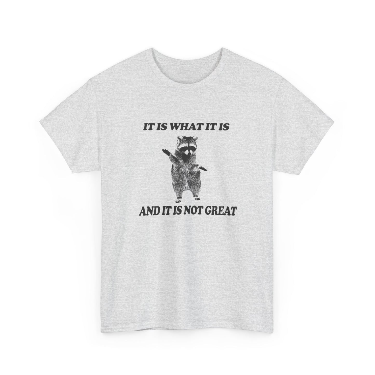 It Is What It Is Funny Raccoon Graphic T Shirt Unisex Heavy Cotton Tee