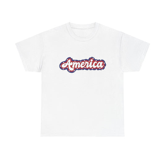 America 70's Retro USA Graphic T Shirt Unisex NEW Heavy Cotton Tee