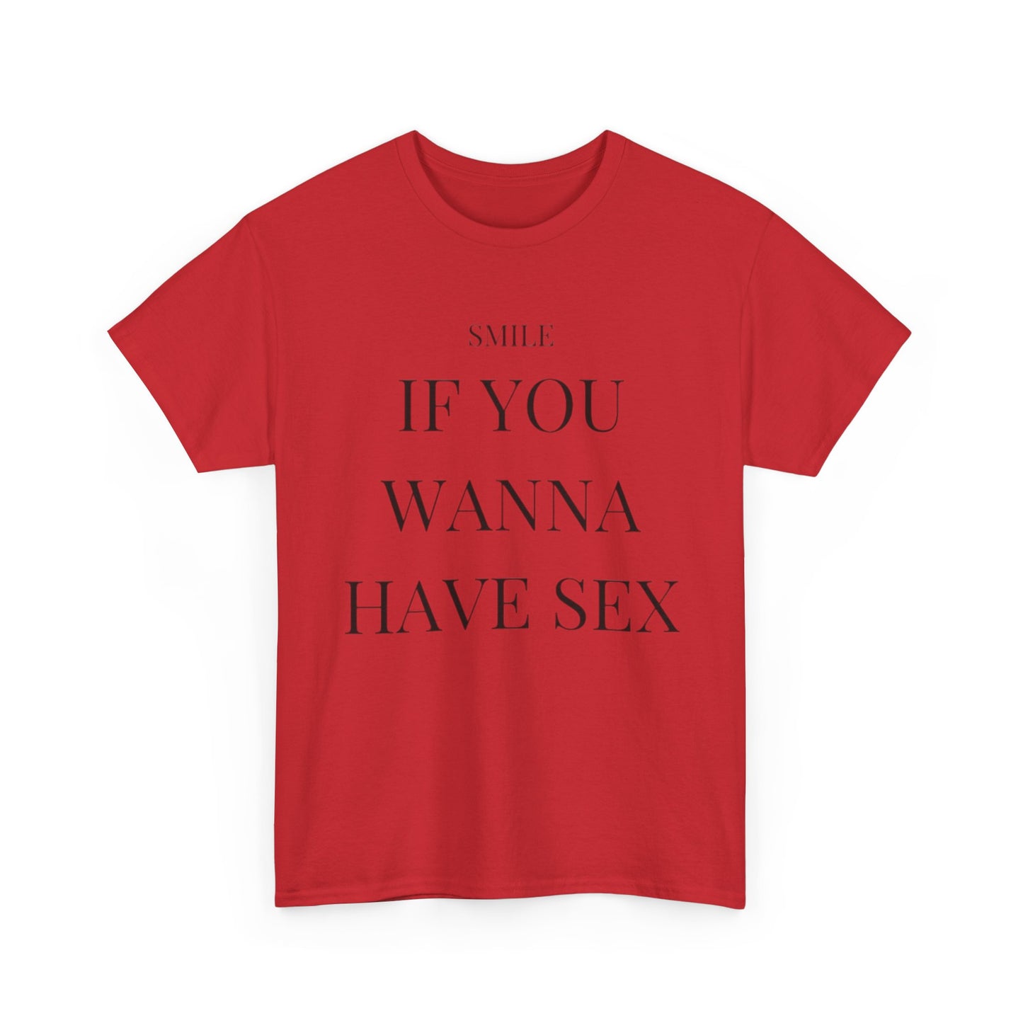 Smile If You Wanna Have Sex T shirt Funny Gift Comedy Unisex Heavy Cotton Tee