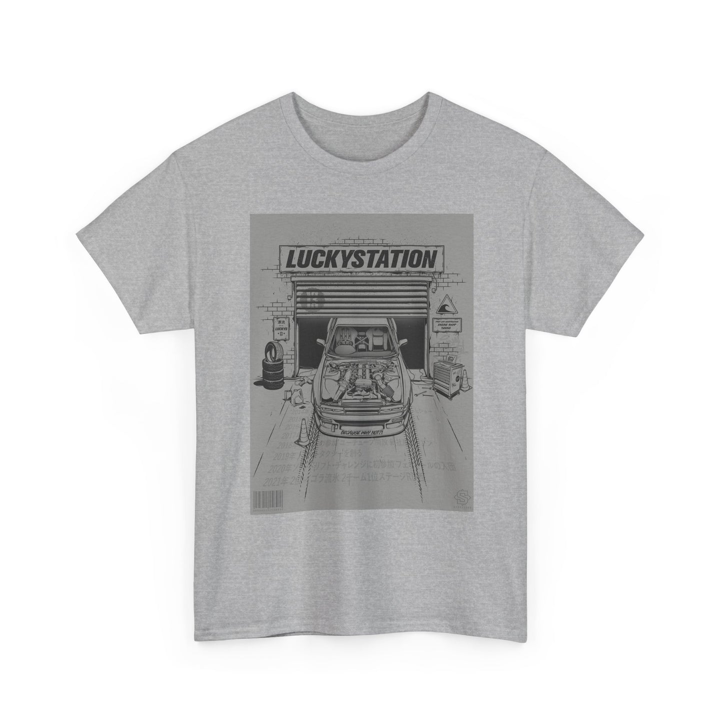 Lucky Station JDM Tuner Graphic T Shirt Unisex Heavy Cotton Tee Gift Vintage