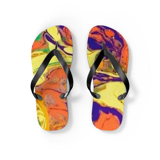 Orange And Yellow Flip Flops, Sandals Slides, Summer Footwear, Brand New
