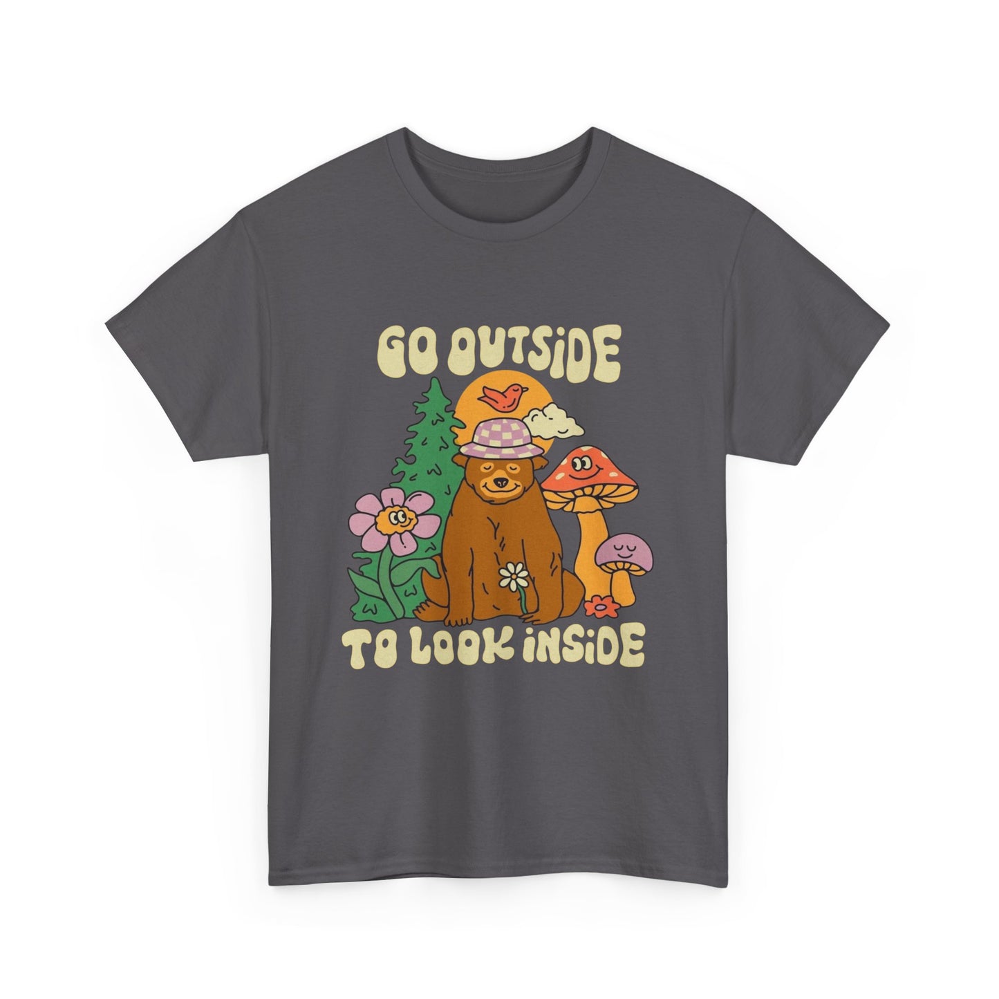 Go Outside To Look Inside Graphic T Shirt Unisex Heavy Cotton Tee