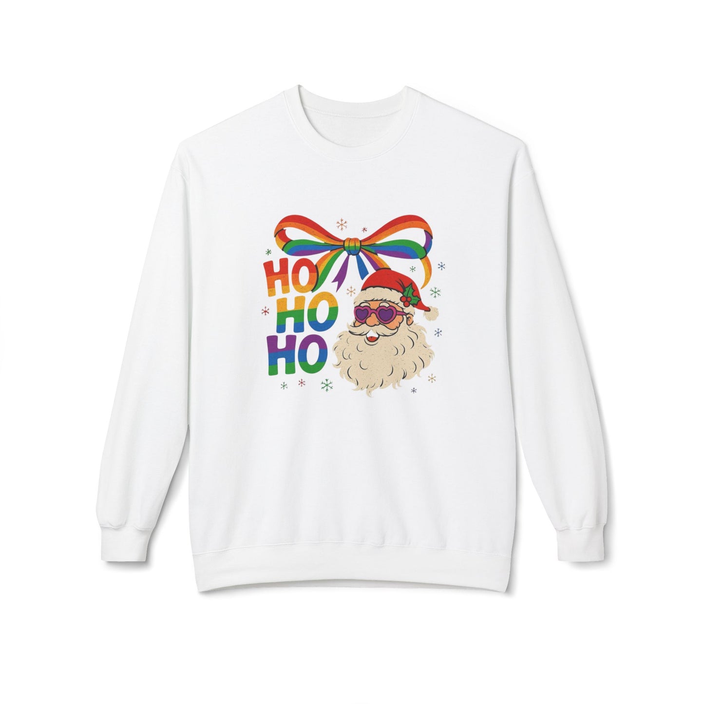 Rainbow Christmas Sweater NEW Unisex Fleece Crewneck Sweatshirt